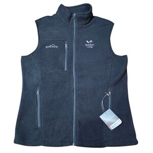 Eddie Bauer Richfield Living Fleece Vest‎ Full Zip Black Sleeveless Size M NWT